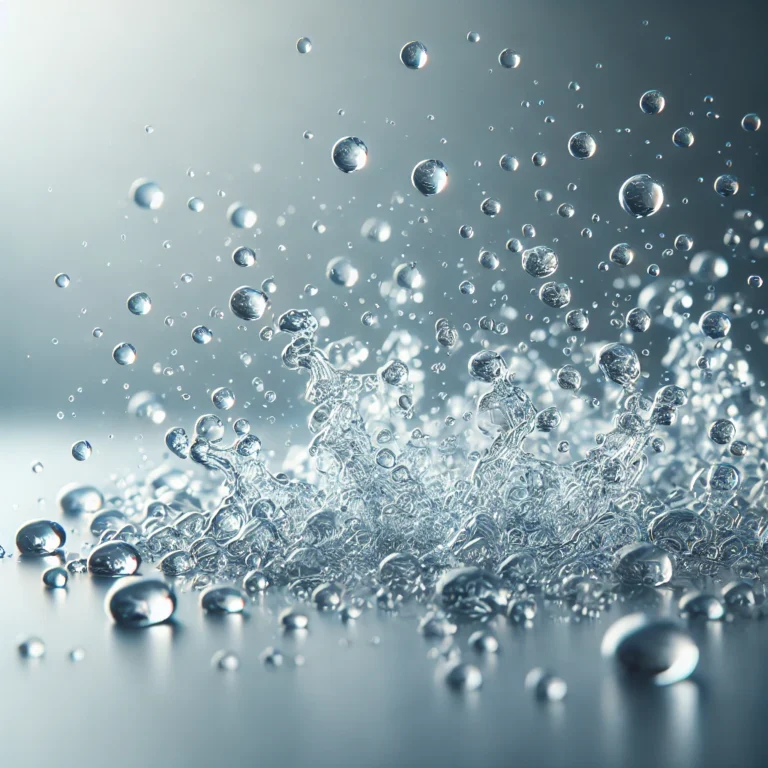 vattenfilter pfas vattenbubblor som sprids och studsar över en blank yta i ett dynamiskt stänk.